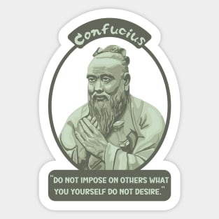 Confucius Portrait and Quote Sticker